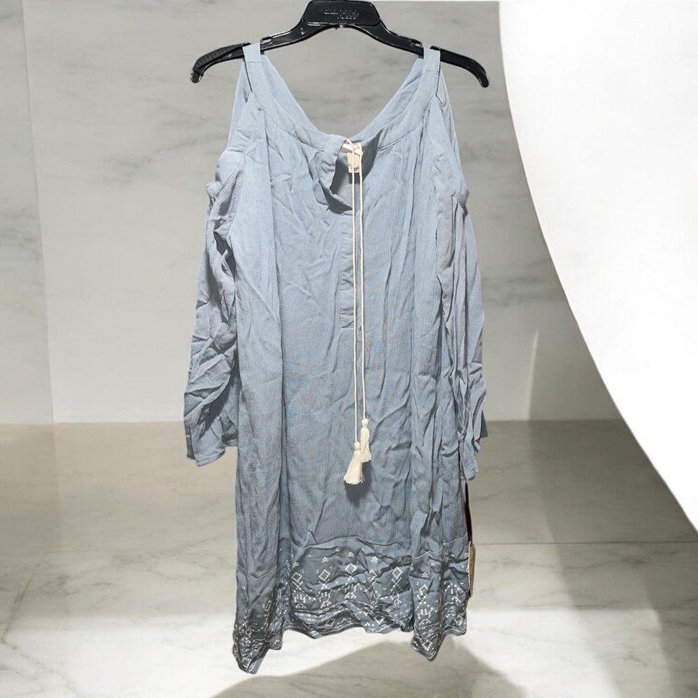 Knox Rose Chic Light Blue Cold Shoulder Dress Size XL NWT